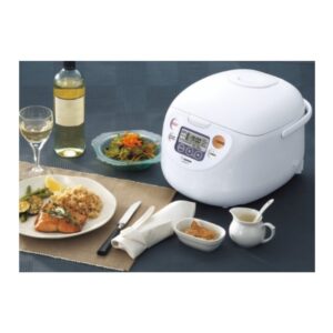 Zojirushi NS-WAC18-WD 10-Cup (Uncooked) Micom Rice Cooker and Warmer Bundle with Rice Container Bin (2 Items)