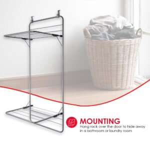 Sunbeam Steel Over the Door Towel Dryer Rack, Grey