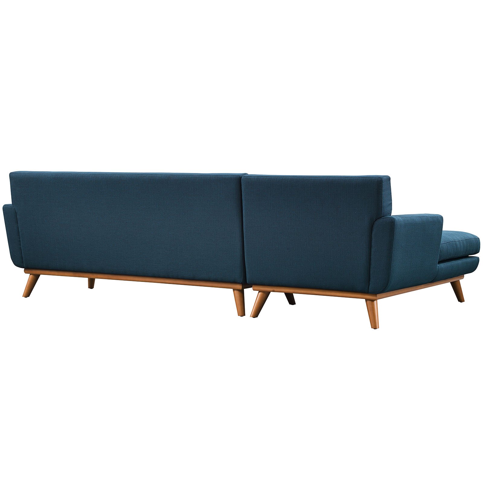 Modway Engage Mid-Century Modern Upholstered Fabric Left-Facing Sectional Sofa in Azure