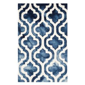 safavieh dip dye collection 2' x 3' navy/ivory ddy537n handmade moroccan watercolor premium wool accent rug