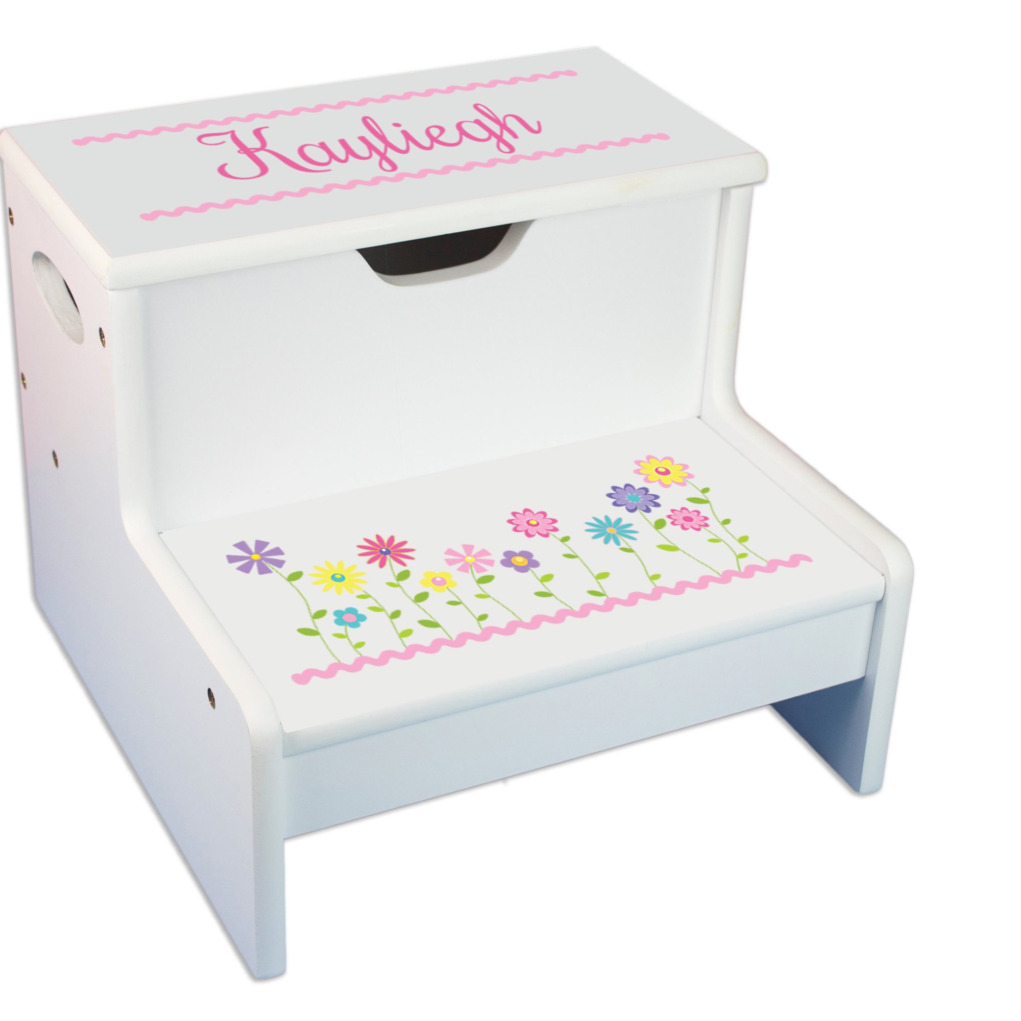 Girls Personalized Step Stool with Storage