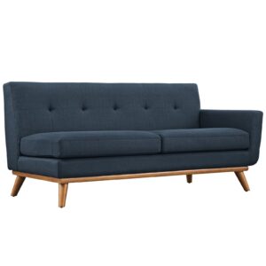 Modway Engage Mid-Century Modern Upholstered Fabric Left-Facing Sectional Sofa in Azure