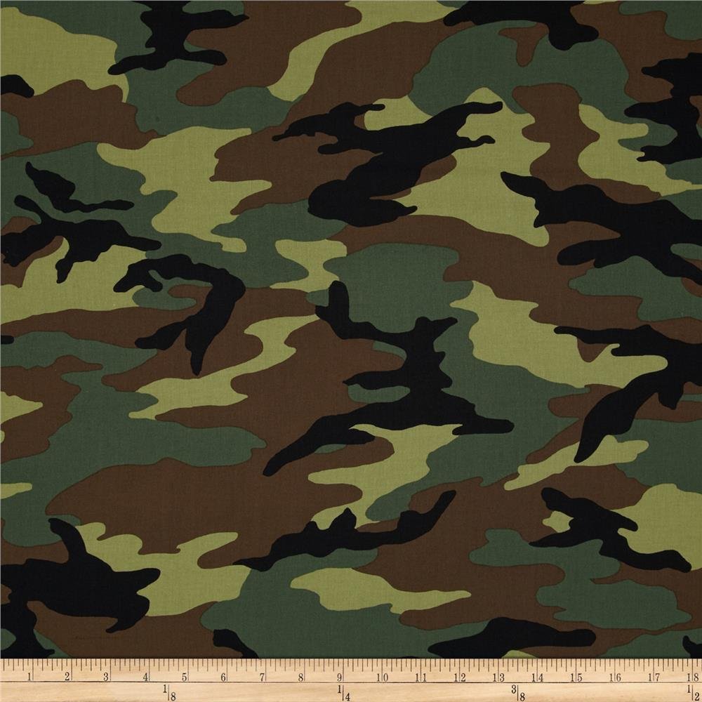 Camo Army Camo Green, Fabric by the Yard