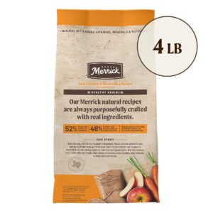 Merrick Healthy Grains Premium Adult Dry Dog Food, Wholesome And Natural Kibble With Chicken And Brown Rice - 4.0 lb. Bag