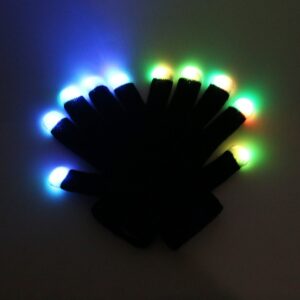 XISFORX 7 colors light show LED Gloves Rave Light Finger Lighting Flashing Glow Mittens(fingertip)