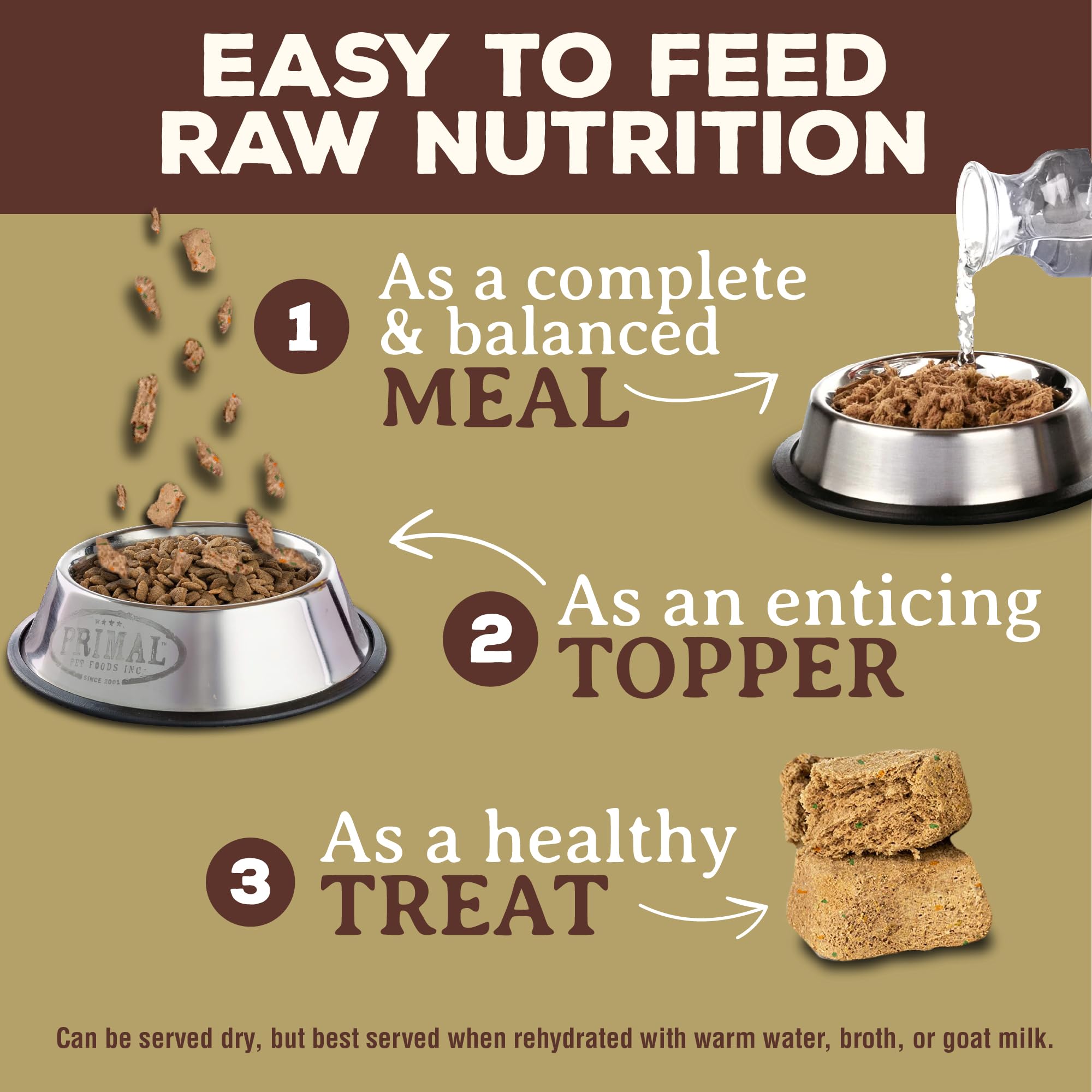 Primal Freeze Dried Raw Cat Food Nuggets Venison, Complete & Balanced Meal or Topper, Premium, Healthy, Grain Free, High Protein Raw Cat Food with Probiotics (5.5 oz)