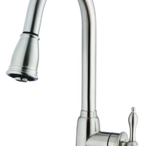 Danze D454410SS Prince Single Handle Pull-Down Kitchen Faucet with SnapBack Retraction, Stainless Steel