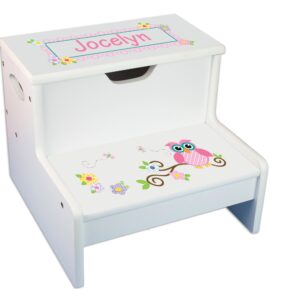 Girls Personalized Step Stool with Storage