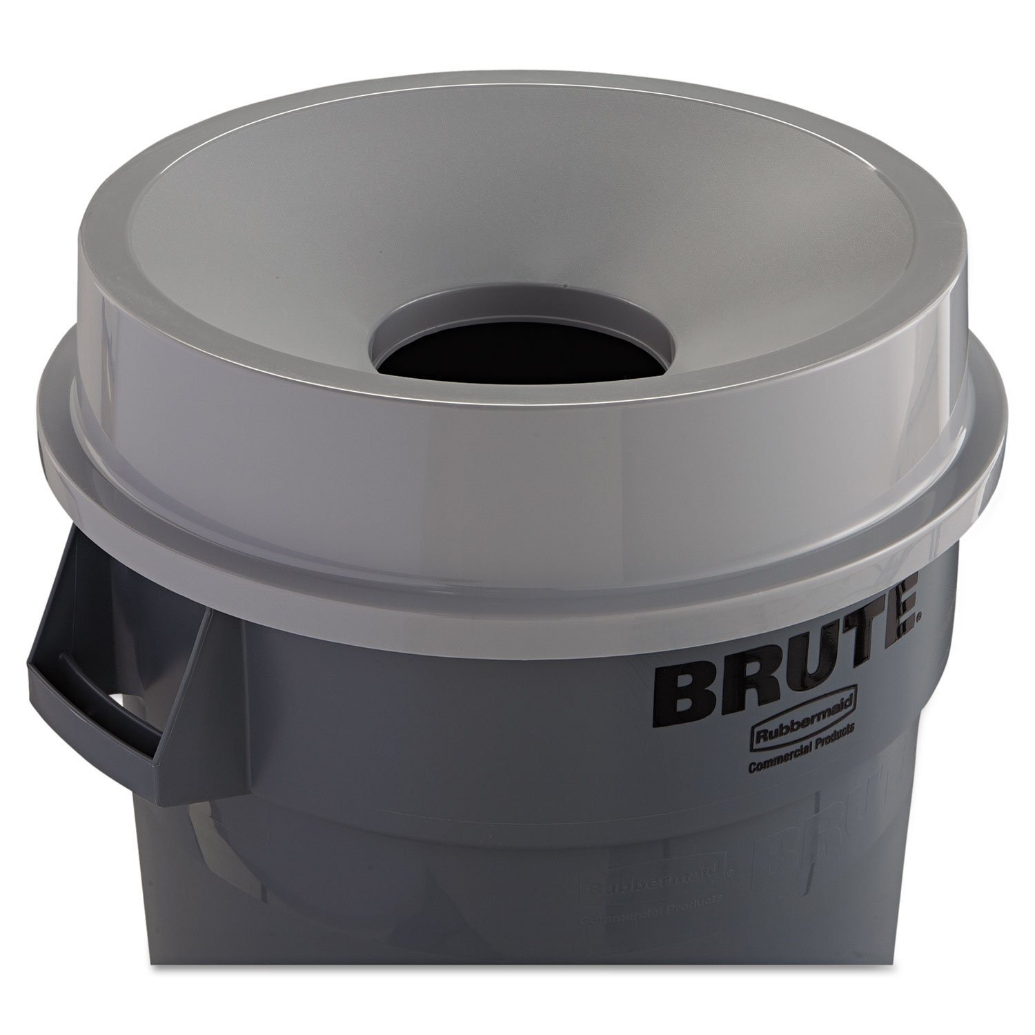 Rubbermaid Commercial RCP 3543 GRA Round Brute Funnel Top Receptacle, 22 3/8" x 5", Gray