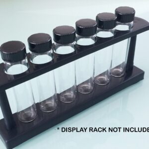 6-Pack of 3.75" inch, 8 Dram / 1 oz / 30 mL, Clear Glass Sample Storage Cosmetic Herb Spice Specimen Vial Container w/Black Screw on Caps