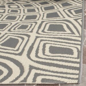 SAFAVIEH Courtyard Collection Area Rug - 9' x 12', Anthracite & Beige, Non-Shedding & Easy Care, Indoor/Outdoor & Washable-Ideal for Patio, Backyard, Mudroom (CY6616-23621)