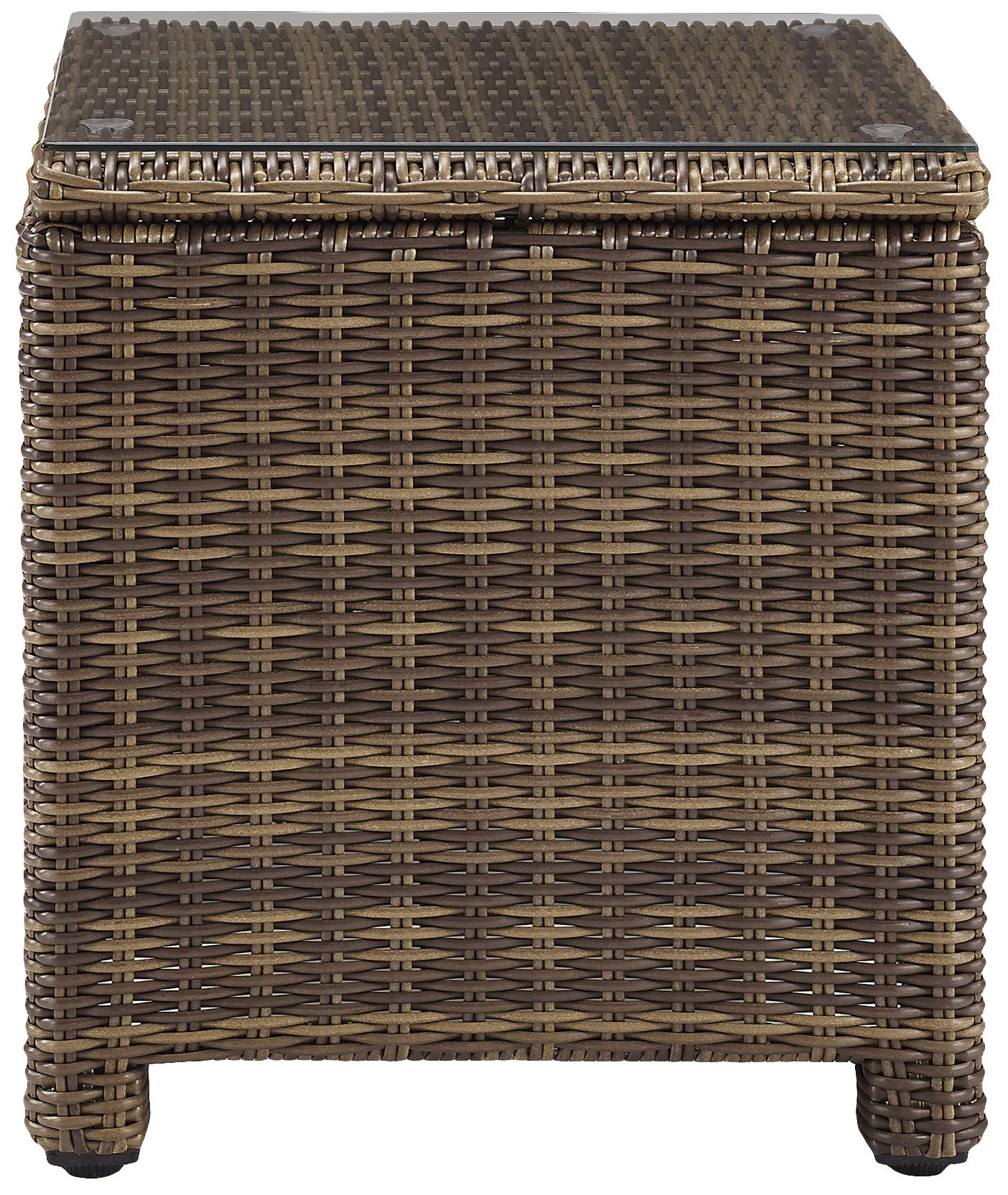 Crosley Furniture Bradenton All Weather Rattan Wicker Outdoor Side Table for Patio, Deck, Porch, Brown