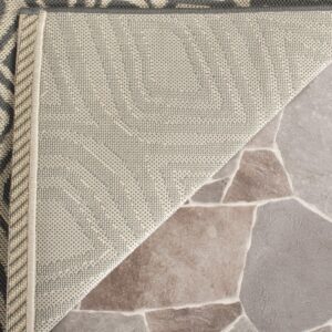 SAFAVIEH Courtyard Collection Area Rug - 9' x 12', Anthracite & Beige, Non-Shedding & Easy Care, Indoor/Outdoor & Washable-Ideal for Patio, Backyard, Mudroom (CY6616-23621)