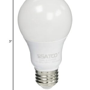 Satco S9594 9.5W A19 LED Light Bulb, 3000K, Frosted White