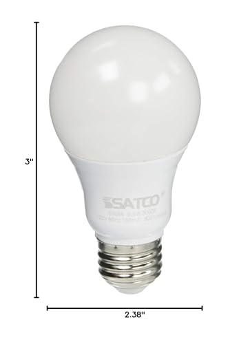 Satco S9594 9.5W A19 LED Light Bulb, 3000K, Frosted White