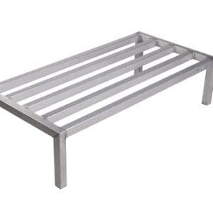 Winholt Equipment ALSQ-4-1224 Dunnage Rack, All Welded Aluminum Tubular Construction, 24" W x 48" L x 12" H, 4 ft., 1 Tier, for Commercial Use, NSF