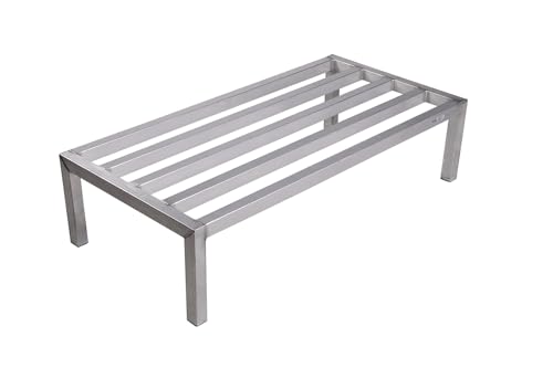 Winholt Equipment ALSQ-4-1224 Dunnage Rack, All Welded Aluminum Tubular Construction, 24" W x 48" L x 12" H, 4 ft., 1 Tier, for Commercial Use, NSF