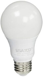 satco s9594 9.5w a19 led light bulb, 3000k, frosted white