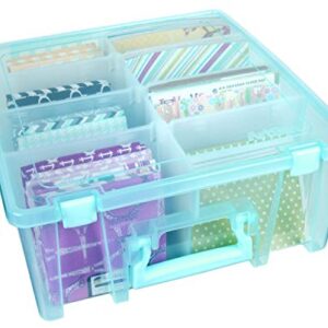 ArtBin Super Satchel Compartment Box - Stackable Durable Art Storage with 8 Removable Compartments, Smart Closure, and Portable Design for Craft Supplies, Threads, Ribbons, Paint Tubes