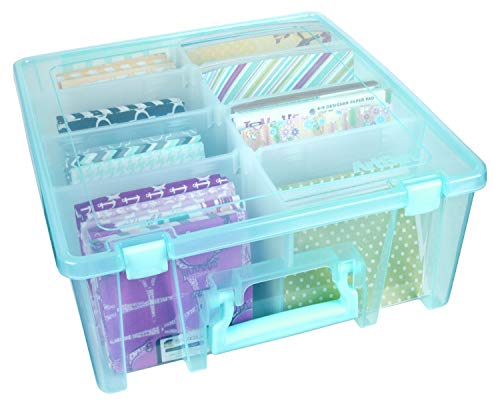 ArtBin Super Satchel Compartment Box - Stackable Durable Art Storage with 8 Removable Compartments, Smart Closure, and Portable Design for Craft Supplies, Threads, Ribbons, Paint Tubes