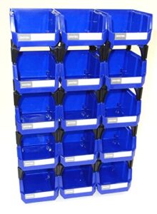 shuter hb-210 ultra stack and hanging storage parts bin 4" x 5.4" x 3" (105 x 137 x 76 mm) -15 pack (1010000)