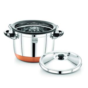 Expresso Stainless Steel Copper Bottom Rice Cooker Induction Friendly, 1L (Silver)