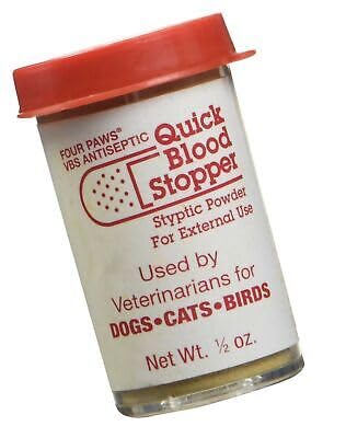 Four-Paws 4 Pack of Quick Blood Stopper Kits, 0.5 Ounces each, Antiseptic Styptic Powder and Swabs for Dogs, Cats and Birds