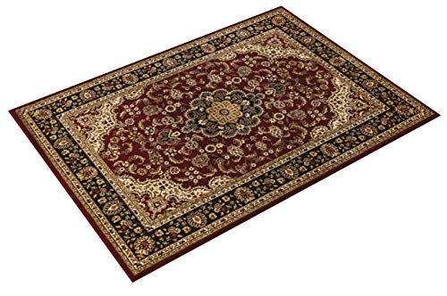 Well Woven Barclay Collection Medallion Kashan Red 5x7 Area Rug - for Living Room, Bedroom, and Dining Room