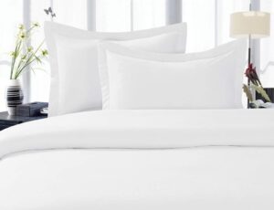 tektrum 3 piece 3pc duvet cover set with button enclosure - 1800 supreme collection super soft hotel luxury durable 100 gsm brushed microfiber, wrinkle & fade resistant - white, queen size