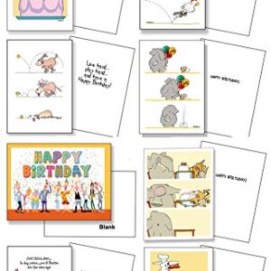 Stonehouse Collection 48 Different Funny Birthday Cards - Assorted Birthday Card Box Set of 48 Card & Envelopes