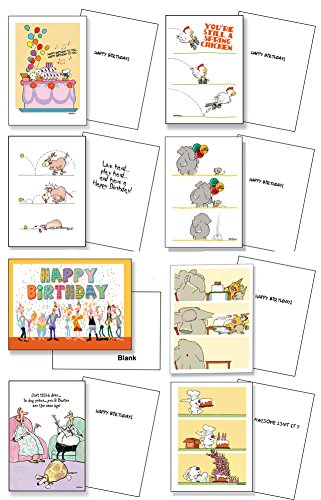 Stonehouse Collection 48 Different Funny Birthday Cards - Assorted Birthday Card Box Set of 48 Card & Envelopes