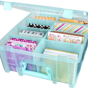 ArtBin Super Satchel Compartment Box - Stackable Durable Art Storage with 8 Removable Compartments, Smart Closure, and Portable Design for Craft Supplies, Threads, Ribbons, Paint Tubes