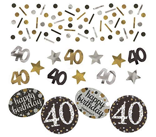 Over the Hill 'Sparkling Celebration' 40th Birthday Confetti Value Pack (3 types)