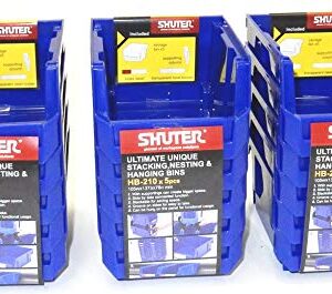 SHUTER HB-210 Ultra Stack and Hanging Storage Parts Bin 4" x 5.4" x 3" (105 x 137 x 76 mm) -15 pack (1010000)