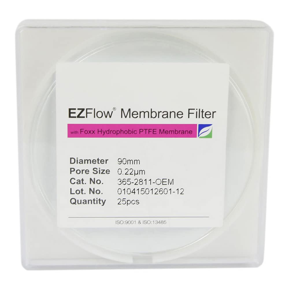 Foxx Life Sciences-365-2811 EZFlow Hydrophobic PTFE Membrane Filters, 0.22um, 90mm Diameter Filter Discs, 25/PK