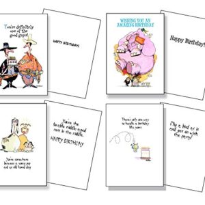 Stonehouse Collection 48 Different Funny Birthday Cards - Assorted Birthday Card Box Set of 48 Card & Envelopes