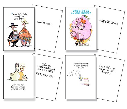 Stonehouse Collection 48 Different Funny Birthday Cards - Assorted Birthday Card Box Set of 48 Card & Envelopes