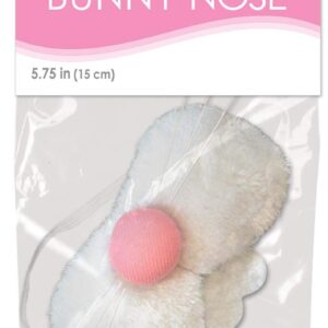 Beistle Plush Fabric Bunny Nose Easter Party Supplies, Halloween Costume Acessory, 5.75", White/Pink