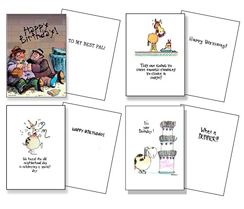 Stonehouse Collection 48 Different Funny Birthday Cards - Assorted Birthday Card Box Set of 48 Card & Envelopes