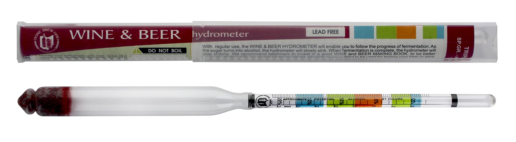 Home Brew Ohio Hydrometer, Triple Scale