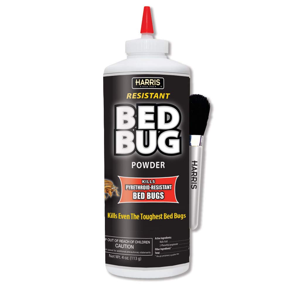 HARRIS Bed Bug Killer Powder, 4oz with Application Brush