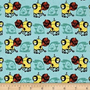 minions cro minion set seafoam fabric by the yard