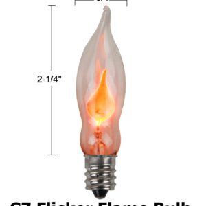 Creative Hobbies A101 Flicker Flame Light Bulb -3 Watt, 130 Volt, E12 Candelabra Base, Flame Shaped, Nickel Plated Base,- Dances with a Flickering Orange Glow -Wholesale Box of 10 Bulbs