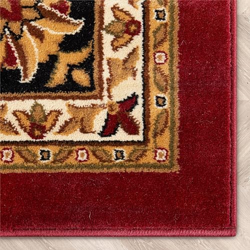 Well Woven Barclay Collection Medallion Kashan Red 5x7 Area Rug - for Living Room, Bedroom, and Dining Room