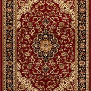 Well Woven Barclay Collection Medallion Kashan Red 5x7 Area Rug - for Living Room, Bedroom, and Dining Room