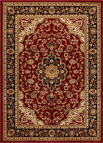 Well Woven Barclay Collection Medallion Kashan Red 5x7 Area Rug - for Living Room, Bedroom, and Dining Room