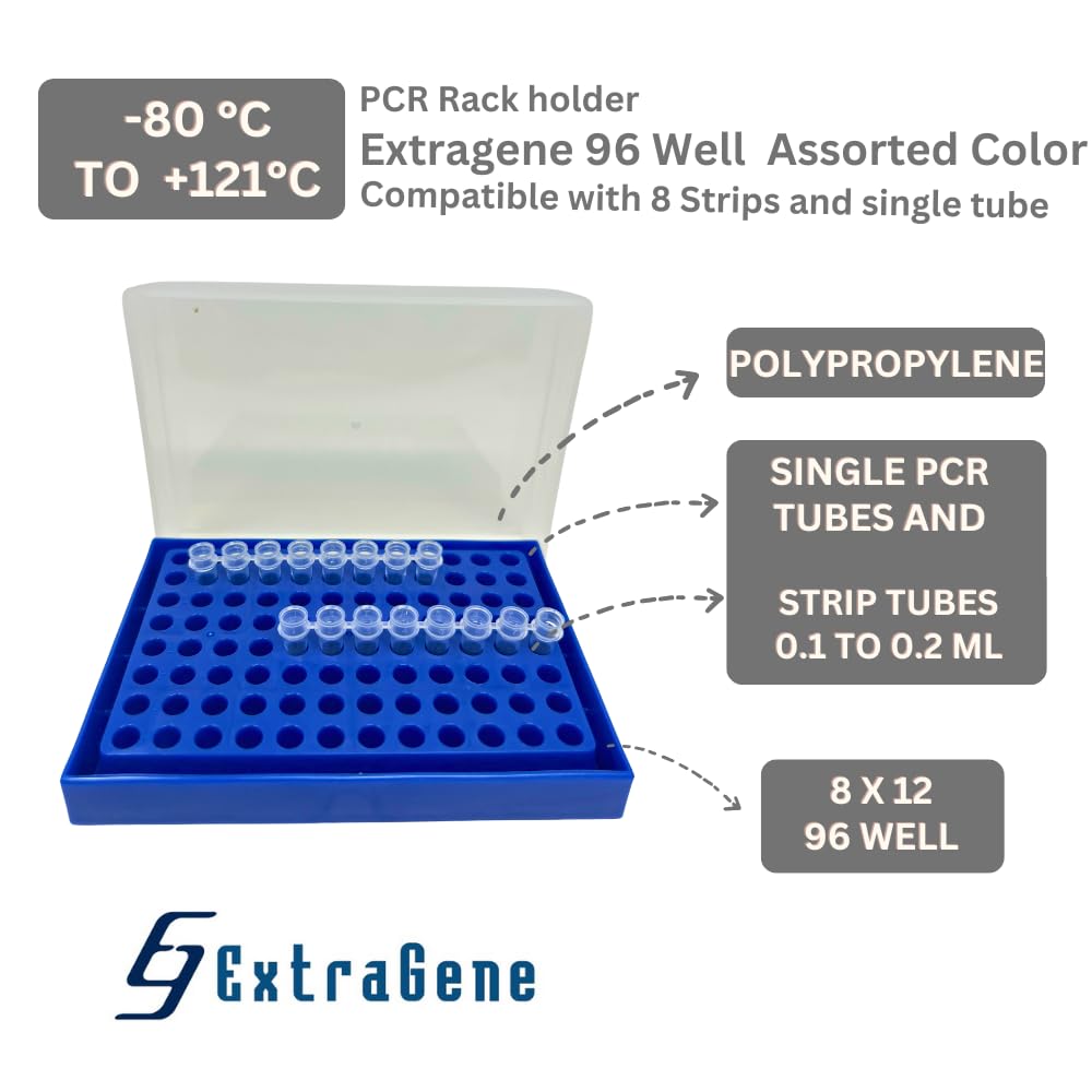 Extragene™ 96 Well PCR Tube Rack with Lid (0.2ml) Pk x 5 ea