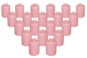 pink wild flower scented votive candles - 15 hour long burn time - textured finish - box of 20