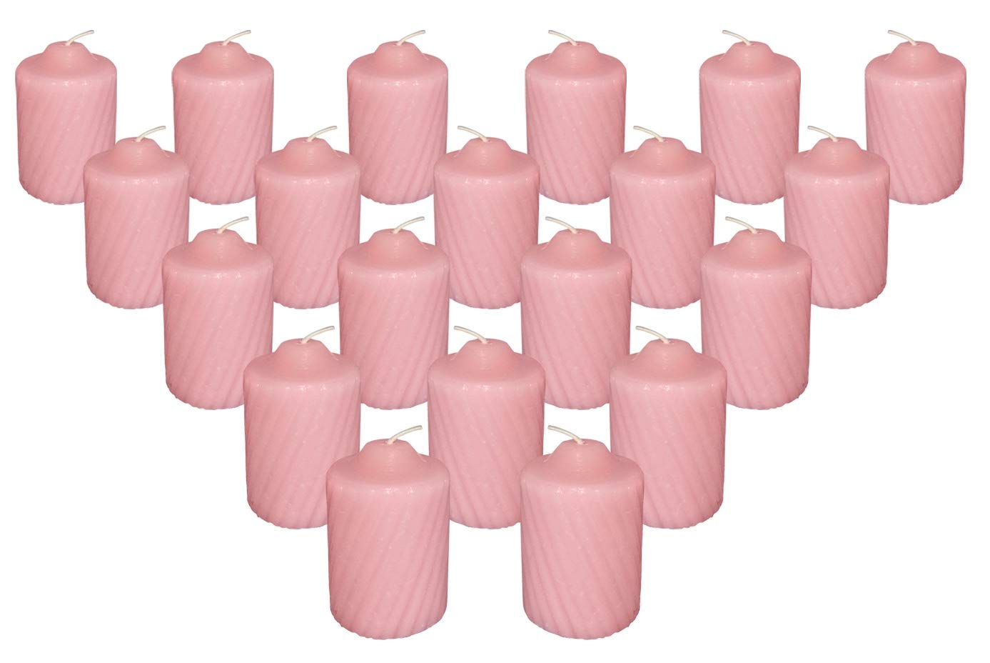 Pink Wild Flower Scented Votive Candles - 15 Hour Long Burn Time - Textured Finish - Box of 20