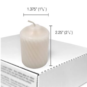 15 Hour Scented Votive Candles 20 Candles Per Box with Texured Finish (Ivory Vanilla Scent)